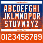 Custom Royal White-Orange 3D Gradient Square Shape Authentic Baseball Jersey