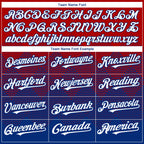 Custom Red White-Royal 3D Gradient Square Shape Authentic Baseball Jersey