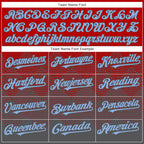 Custom Red Light Blue-Steel Gray 3D Gradient Square Shape Authentic Baseball Jersey