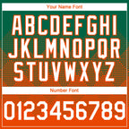 Custom Kelly Green White-Orange 3D Gradient Square Shape Authentic Baseball Jersey