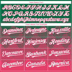 Custom Kelly Green White-Neon Pink 3D Gradient Square Shape Authentic Baseball Jersey