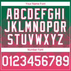 Custom Kelly Green White-Neon Pink 3D Gradient Square Shape Authentic Baseball Jersey