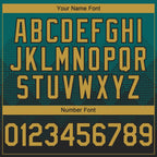 Custom Teal Old Gold-Black 3D Gradient Square Shape Authentic Baseball Jersey