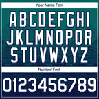 Custom Teal White-Navy 3D Gradient Square Shape Authentic Baseball Jersey