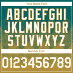 Custom Teal White-Old Gold 3D Gradient Square Shape Authentic Baseball Jersey
