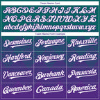 Custom Teal White-Purple 3D Gradient Square Shape Authentic Baseball Jersey