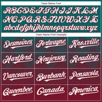 Custom Teal White-Crimson 3D Gradient Square Shape Authentic Baseball Jersey