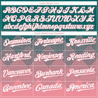 Custom Teal White-Medium Pink 3D Gradient Square Shape Authentic Baseball Jersey