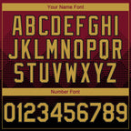 Custom Crimson Old Gold-Black 3D Gradient Square Shape Authentic Baseball Jersey