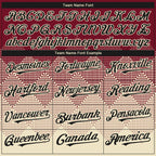 Custom Crimson Black-Cream 3D Gradient Square Shape Authentic Baseball Jersey