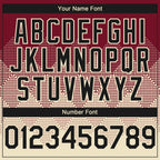 Custom Crimson Black-Cream 3D Gradient Square Shape Authentic Baseball Jersey