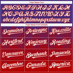 Custom Purple White-Red 3D Gradient Square Shape Authentic Baseball Jersey