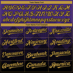 Custom Purple Old Gold-Black 3D Gradient Square Shape Authentic Baseball Jersey