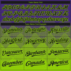 Custom Purple Black-Neon Green 3D Gradient Square Shape Authentic Baseball Jersey