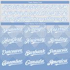 Custom White Light Blue 3D Gradient Square Shape Authentic Baseball Jersey