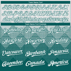 Custom White Teal 3D Gradient Square Shape Authentic Baseball Jersey