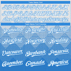 Custom White Electric Blue 3D Gradient Square Shape Authentic Baseball Jersey