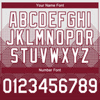 Custom White Burgundy 3D Gradient Square Shape Authentic Baseball Jersey