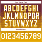 Custom Burgundy White-Gold 3D Gradient Square Shape Authentic Baseball Jersey