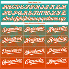 Custom Aqua White-Orange 3D Gradient Square Shape Authentic Baseball Jersey