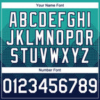 Custom Aqua White-Navy 3D Gradient Square Shape Authentic Baseball Jersey