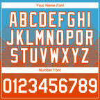 Custom Sky Blue White-Orange 3D Gradient Square Shape Authentic Baseball Jersey