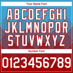 Custom Sky Blue White-Red 3D Gradient Square Shape Authentic Baseball Jersey