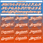 Custom Electric Blue White-Orange 3D Gradient Square Shape Authentic Baseball Jersey