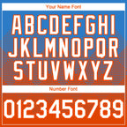 Custom Electric Blue White-Orange 3D Gradient Square Shape Authentic Baseball Jersey