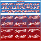 Custom Electric Blue White-Red 3D Gradient Square Shape Authentic Baseball Jersey