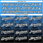 Custom Electric Blue White-Black 3D Gradient Square Shape Authentic Baseball Jersey