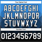 Custom Electric Blue White-Black 3D Gradient Square Shape Authentic Baseball Jersey
