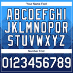 Custom Electric Blue White-Navy 3D Gradient Square Shape Authentic Baseball Jersey