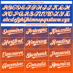 Custom Thunder Blue White-Orange 3D Gradient Square Shape Authentic Baseball Jersey