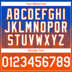 Custom Thunder Blue White-Orange 3D Gradient Square Shape Authentic Baseball Jersey