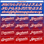 Custom Thunder Blue White-Red 3D Gradient Square Shape Authentic Baseball Jersey