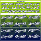 Custom Neon Green White-Navy 3D Gradient Square Shape Authentic Baseball Jersey