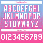 Custom Light Blue White-Pink 3D Gradient Square Shape Authentic Baseball Jersey