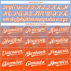 Custom Light Blue White-Orange 3D Gradient Square Shape Authentic Baseball Jersey