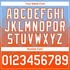 Custom Light Blue White-Orange 3D Gradient Square Shape Authentic Baseball Jersey