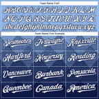 Custom Light Blue White-Navy 3D Gradient Square Shape Authentic Baseball Jersey