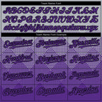 Custom Gray Purple-Black 3D Gradient Square Shape Authentic Baseball Jersey