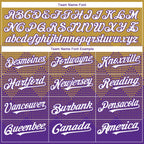Custom Old Gold White-Purple 3D Gradient Square Shape Authentic Baseball Jersey