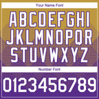 Custom Old Gold White-Purple 3D Gradient Square Shape Authentic Baseball Jersey