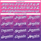 Custom Pink White-Purple 3D Gradient Square Shape Authentic Baseball Jersey