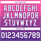 Custom Pink White-Purple 3D Gradient Square Shape Authentic Baseball Jersey