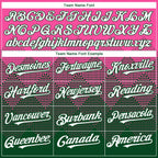 Custom Pink White-Green 3D Gradient Square Shape Authentic Baseball Jersey