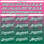 Custom Pink White-Kelly Green 3D Gradient Square Shape Authentic Baseball Jersey