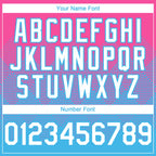 Custom Pink White-Sky Blue 3D Gradient Square Shape Authentic Baseball Jersey