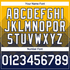 Custom Gold White-Navy 3D Gradient Square Shape Authentic Baseball Jersey